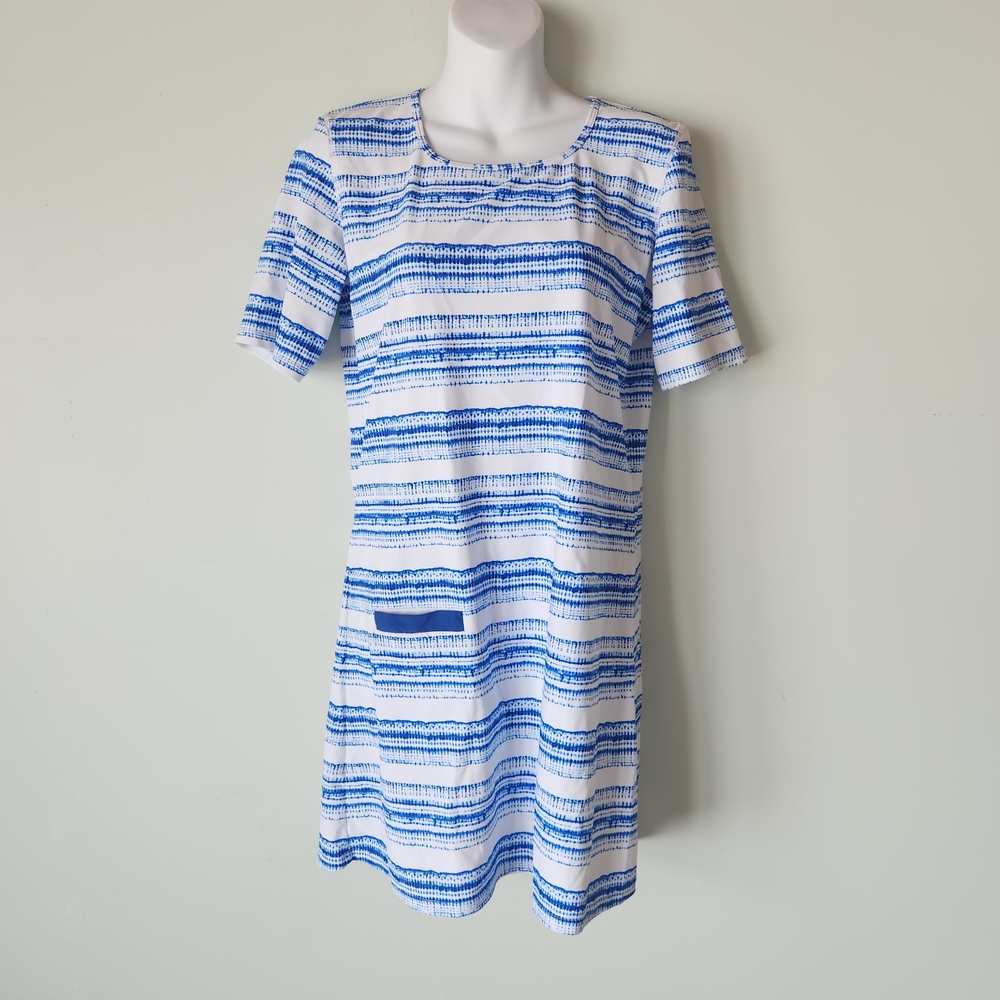 CABANA LIFE Blue and White Stripe Pullover Dress
